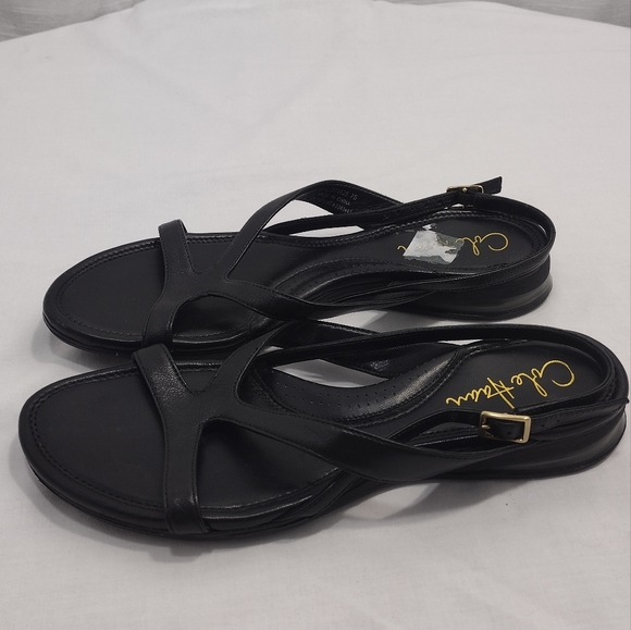 Cole Haan Nike Air Black Leather Slingback Sandals - Picture 6 of 11